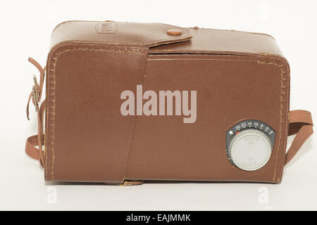 Kodak Brownie 8mm cine camera circa 1960`s in leather case Stock Photo